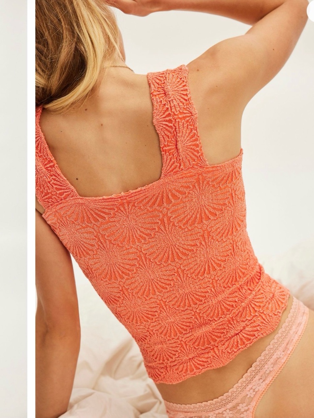 Intimately Free People love letter cami emberglow, square Neck, guc, sz Xs - Picture 2 of 8